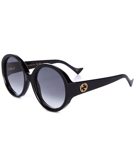 gucci sunglasses black oval|Gucci 56mm round sunglasses.